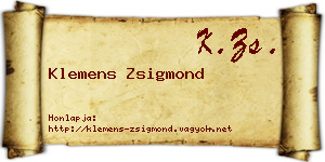 Klemens Zsigmond névjegykártya
