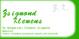 zsigmond klemens business card